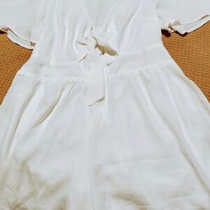 Elegant White Tie-Front Dress